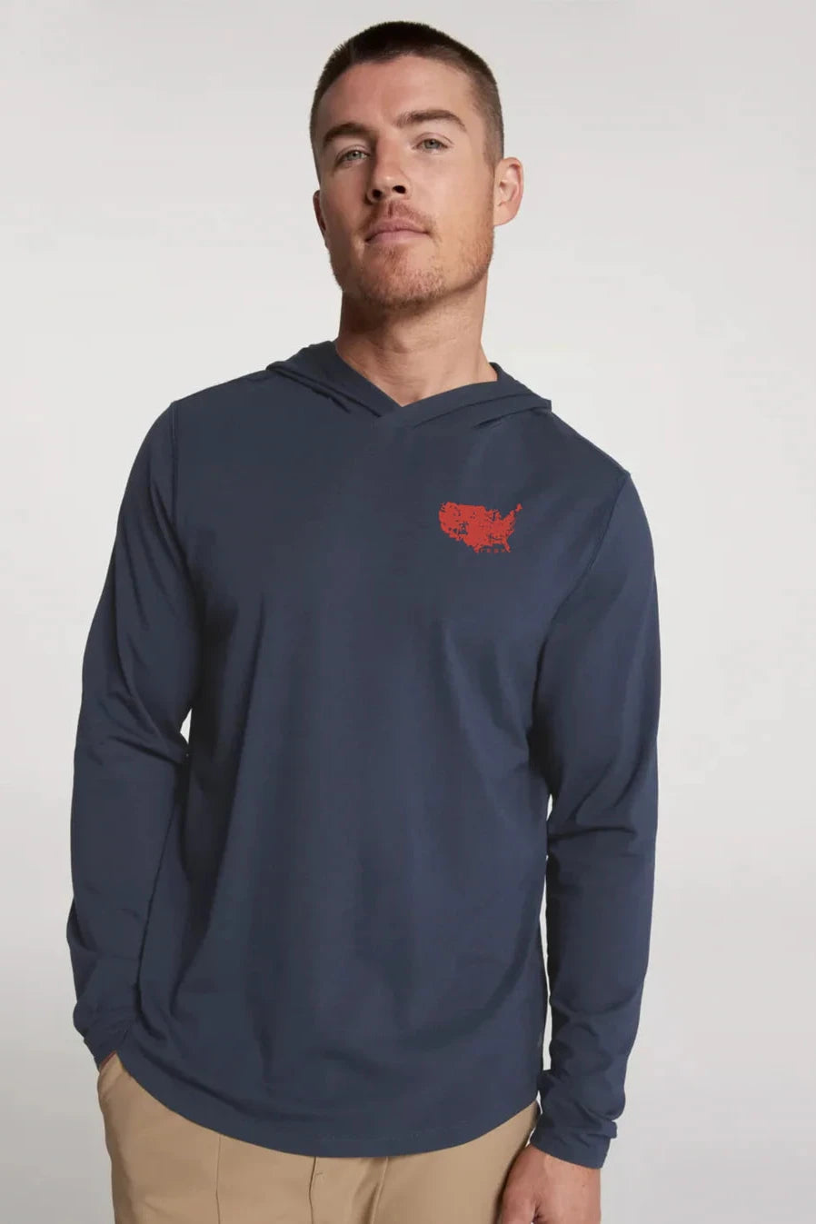 Allegiance Red: Double Take Long Sleeve with Hood