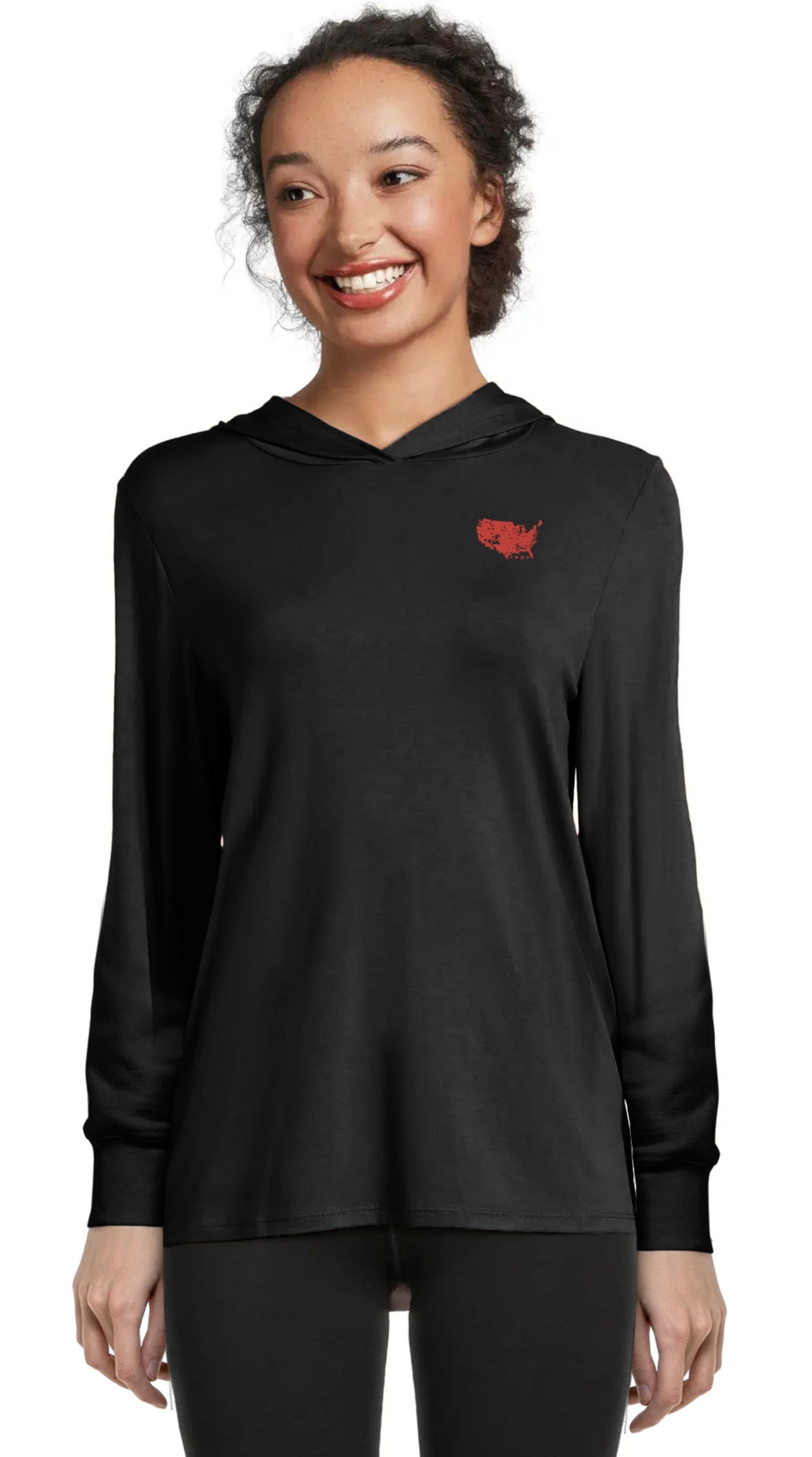 Allegiance Red: Double Take Long Sleeve with Hood