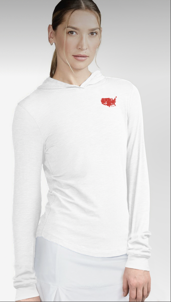 Allegiance Red: Double Take Long Sleeve with Hood