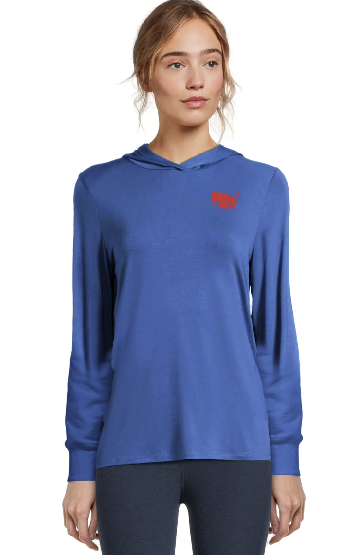Allegiance Red: Double Take Long Sleeve with Hood