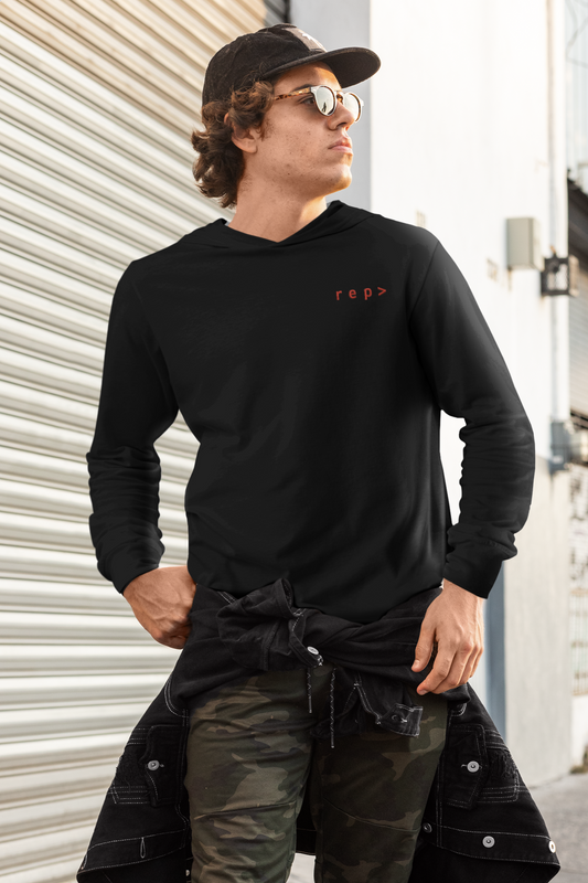 IYKYK: Double Take Long Sleeve with Hood - Black