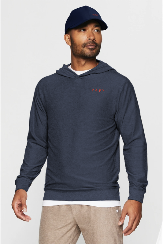 IYKYK: Double Take Long Sleeve with Hood - Heather Navy