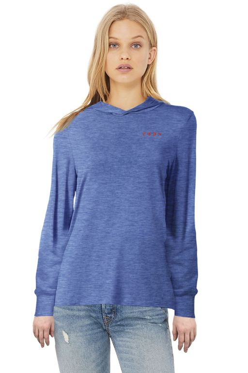 IYKYK: Double Take Long Sleeve with Hood - Heather True Royal