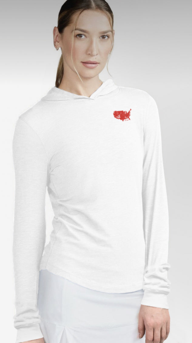 Allegiance Red: Double Take Long Sleeve with Hood